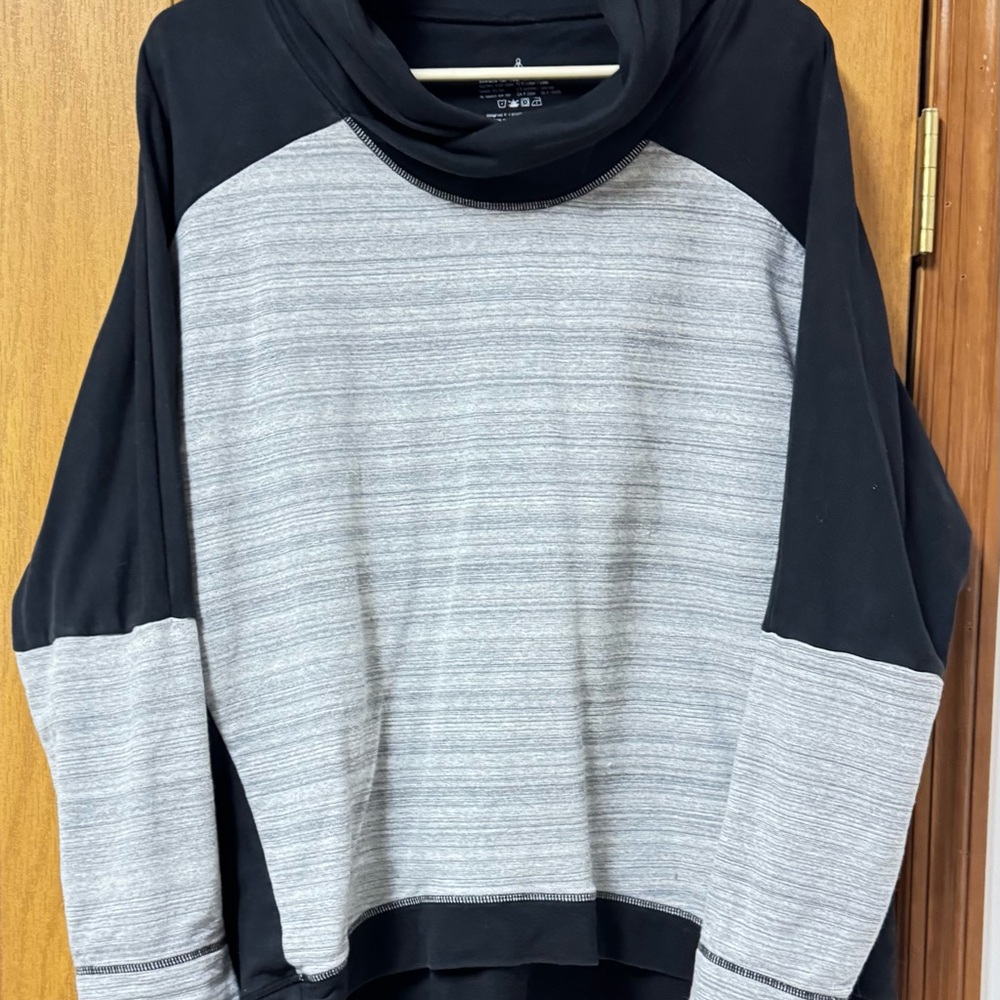 Neon Budda Black and grey cowl neck top Sweatshirt #activewear #gym #Sweatshirt